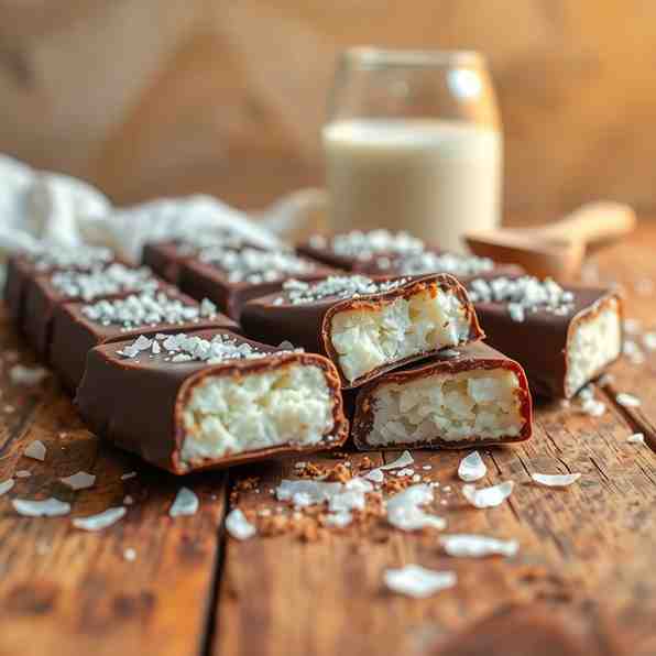 Homemade Bounty Chocolate Bars - Easy Recipe